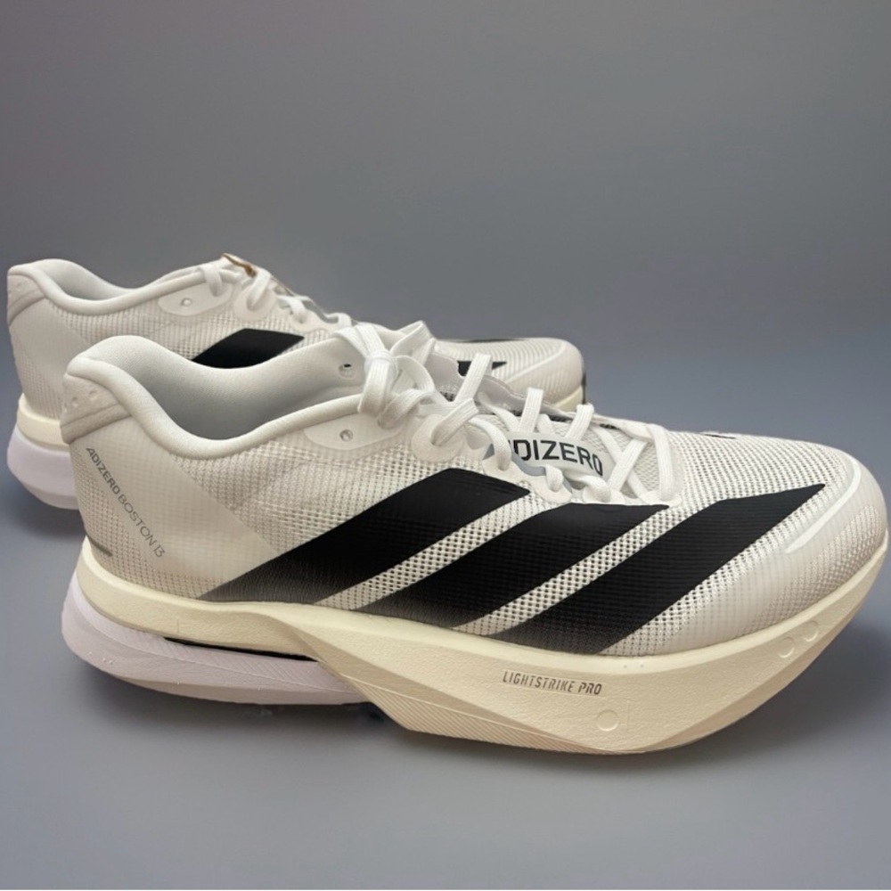 Size 7.5m / 8.5w - Adidas Adizero Boston 13 Cloud White Core Black Dash JS4939